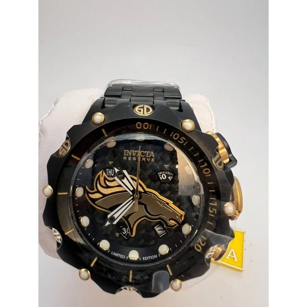 #W034 Invicta NFL Denver Broncos 36163 Swiss Quartz 51mm Men's Watch